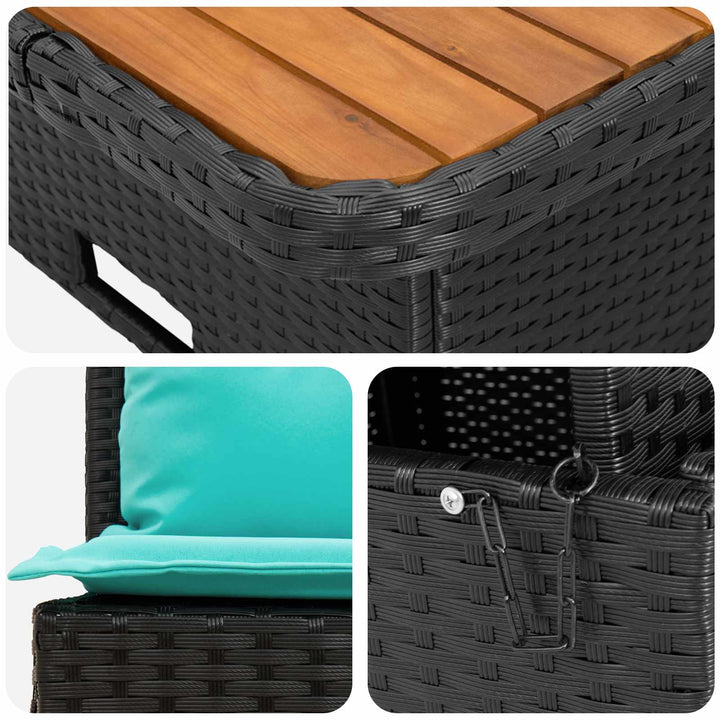 2 Stk Havemøbel Midtersofa Med Løftbart Bord polyrattan