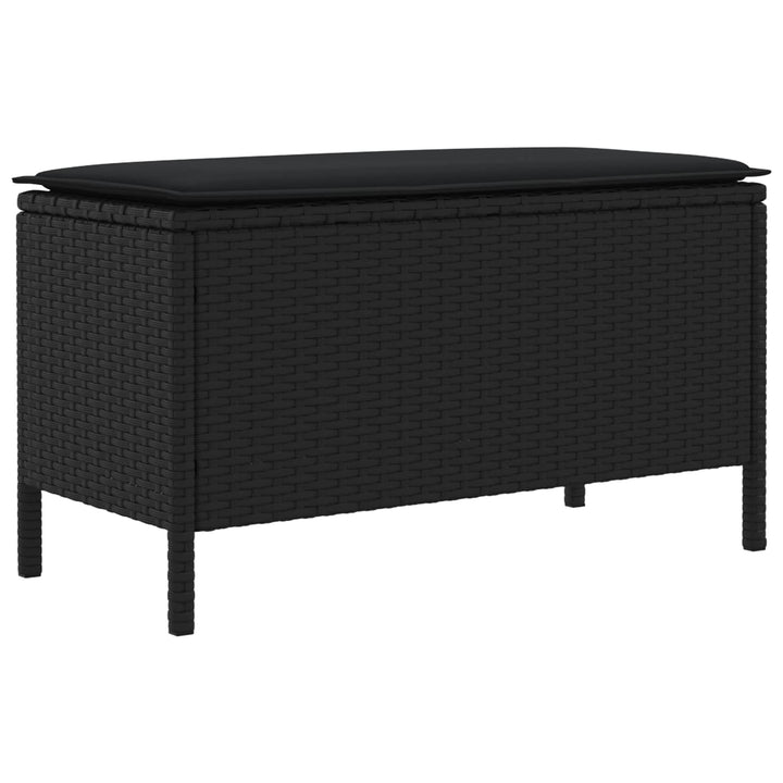 Havepuf med pude Sort 80 x 38 x 45 cm PE Rattan
