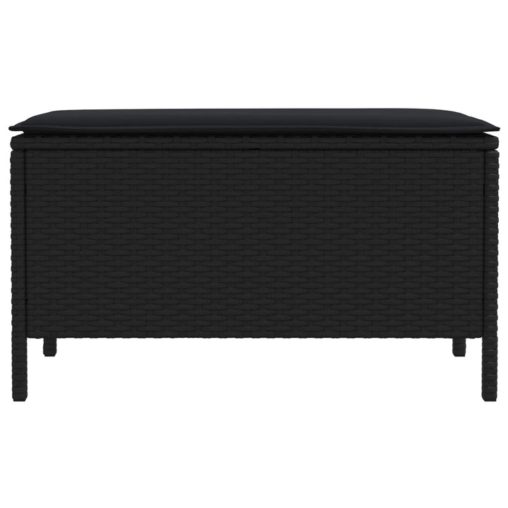 Havepuf med pude Sort 80 x 38 x 45 cm PE Rattan