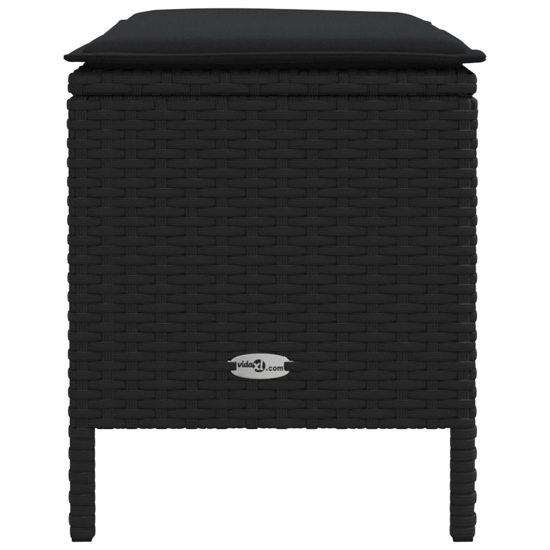 Havepuf med pude Sort 80 x 38 x 45 cm PE Rattan