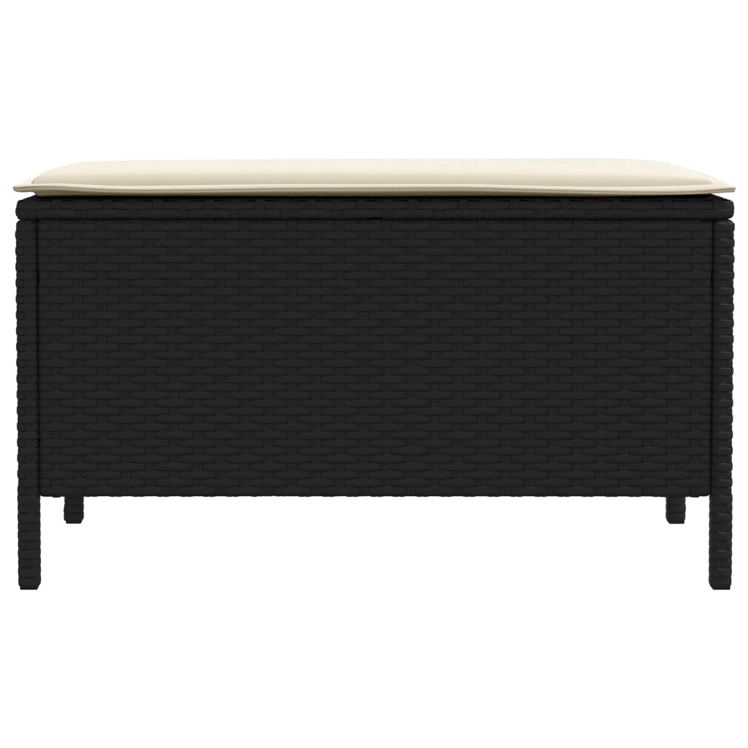 Havepuf med pude Sort og Cream 80 x 38 x 45 cm PE Rattan