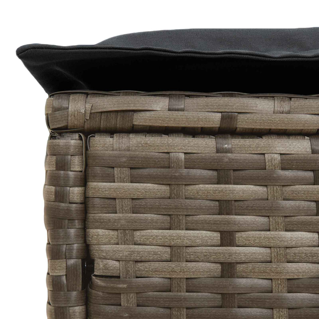 Havepuf med pude Grå og Mørkegrå 80 x 38 x 45 cm PE Rattan
