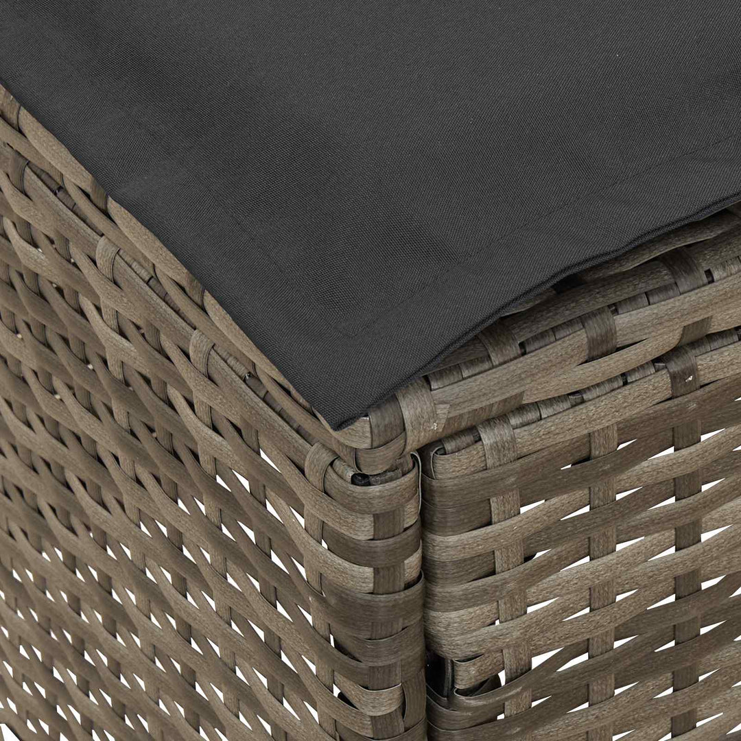 Havepuf med pude Grå og Mørkegrå 80 x 38 x 45 cm PE Rattan