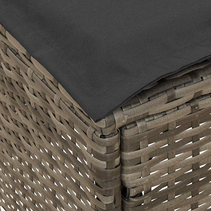 Havepuf med pude Grå og Mørkegrå 80 x 38 x 45 cm PE Rattan