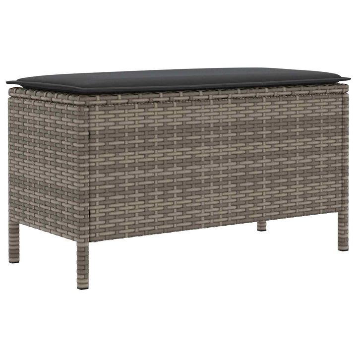 Havepuf med pude Grå og Mørkegrå 80 x 38 x 45 cm PE Rattan