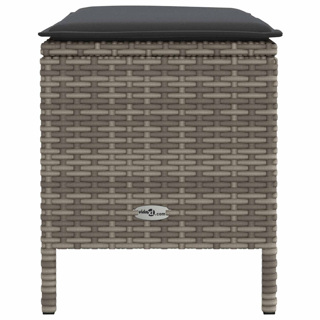 Havepuf med pude Grå og Mørkegrå 80 x 38 x 45 cm PE Rattan