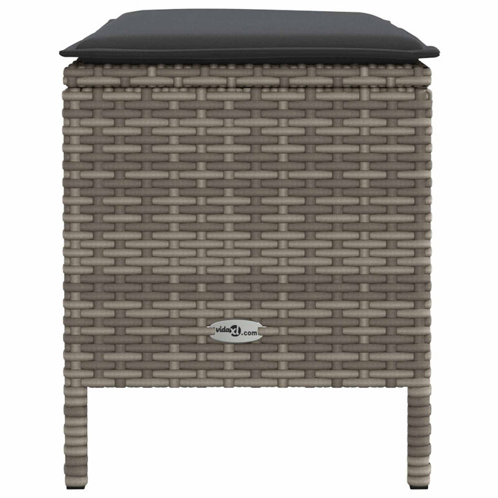 Havepuf med pude Grå og Mørkegrå 80 x 38 x 45 cm PE Rattan