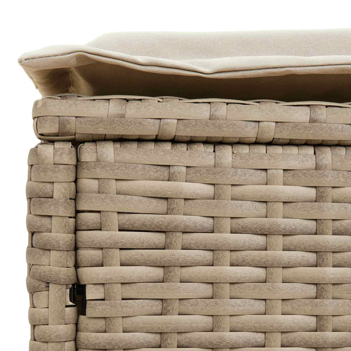 Havepuf med pude Beige og creme 80 x 38 x 42 cm PE Rattan