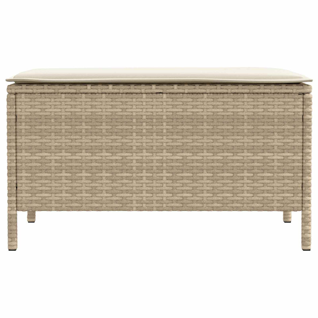 Havepuf med pude Beige og creme 80 x 38 x 42 cm PE Rattan