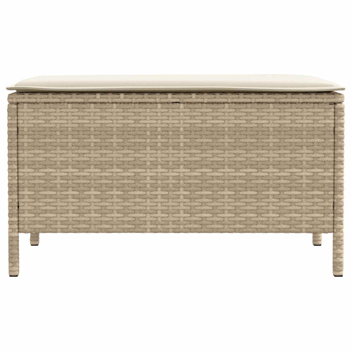 Havepuf med pude Beige og creme 80 x 38 x 42 cm PE Rattan