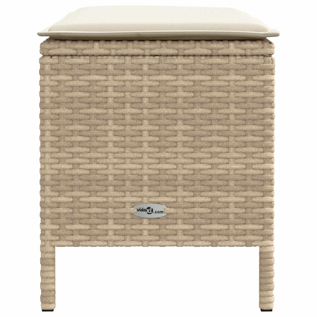 Havepuf med pude Beige og creme 80 x 38 x 42 cm PE Rattan