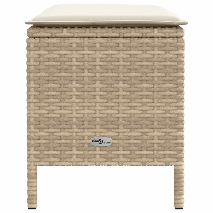 Havepuf med pude Beige og creme 80 x 38 x 42 cm PE Rattan