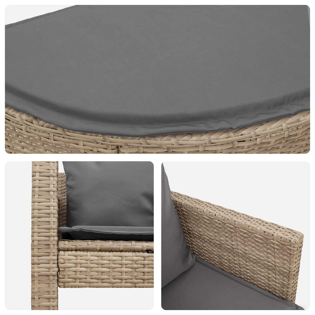 Havemøbelsofa 8 stk. polyrattan Beige og lys grå