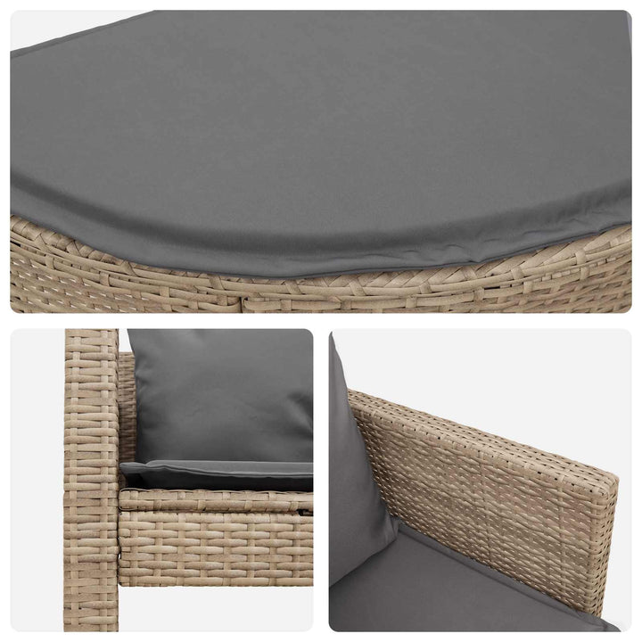 Havemøbelsofa 8 stk. polyrattan Beige og lys grå
