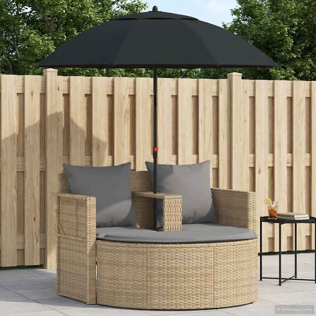 Havemøbelsofa 8 stk. polyrattan Beige og lys grå