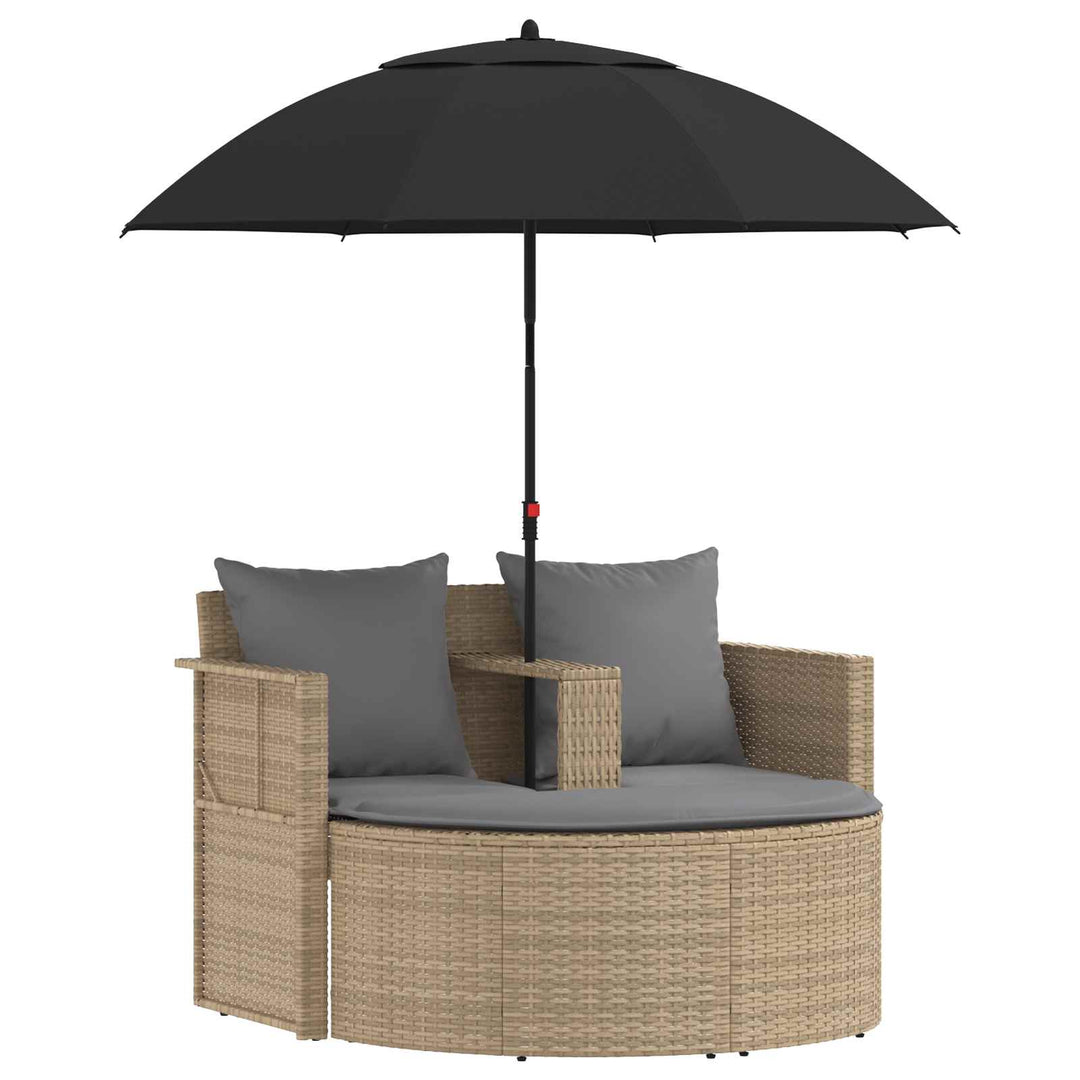 Havemøbelsofa 8 stk. polyrattan Beige og lys grå