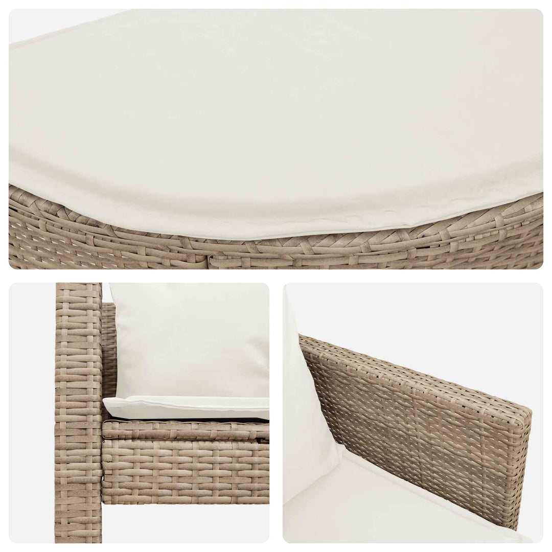 Havemøbelsofa 8 stk. polyrattan Beige og cremehvid