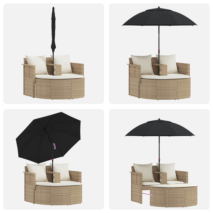 Havemøbelsofa 8 stk. polyrattan Beige og cremehvid