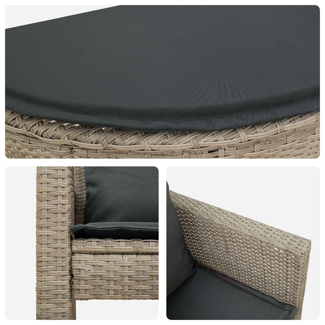Havemøbelsofa 8 stk. polyrattan Lysegrå og mørkegrå