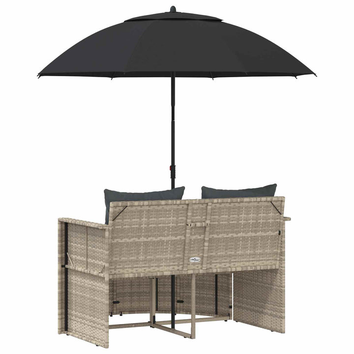 Havemøbelsofa 8 stk. polyrattan Lysegrå og mørkegrå