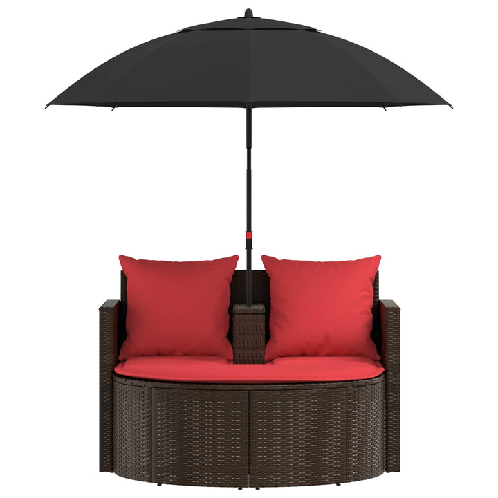 Havemøbelsofa Brun og Rød 168 x 168 x 180 cm polyrattan