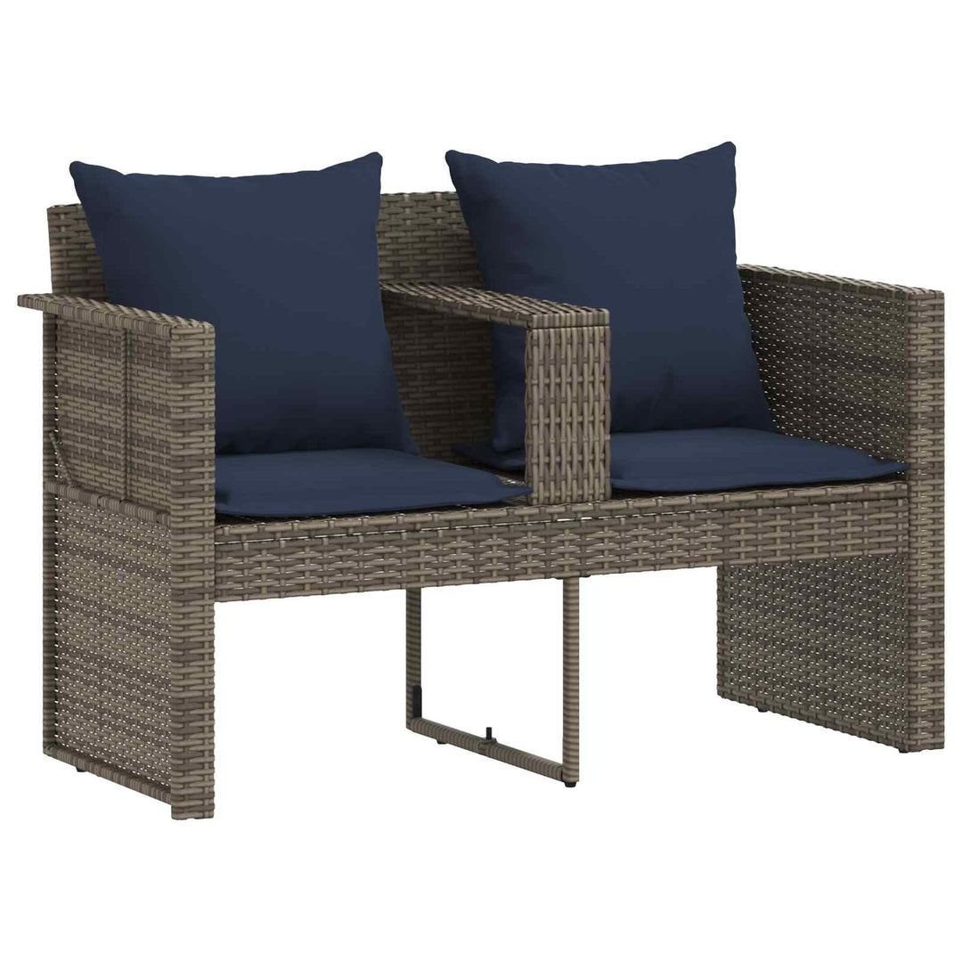 Havemøbelsofa 8 stk. polyrattan Grå og Marineblå
