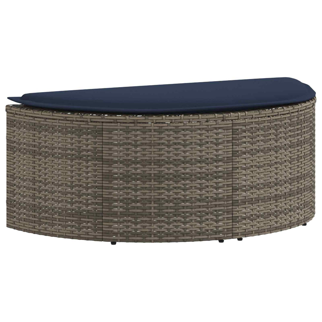 Havemøbelsofa 8 stk. polyrattan Grå og Marineblå