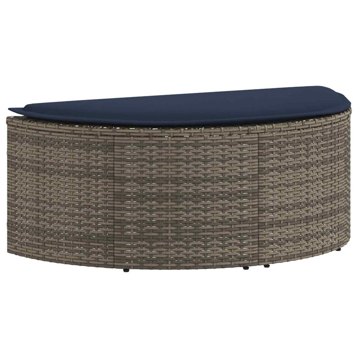 Havemøbelsofa 8 stk. polyrattan Grå og Marineblå