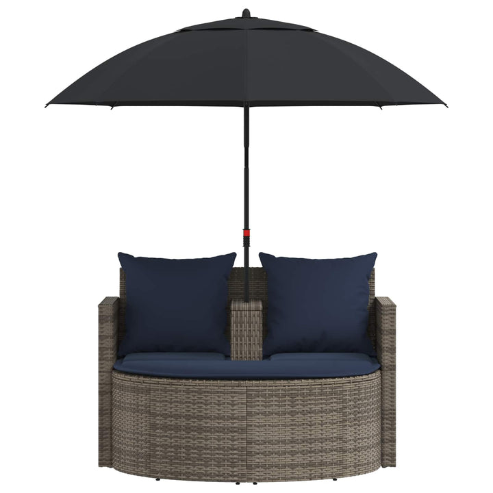 Havemøbelsofa 8 stk. polyrattan Grå og Marineblå