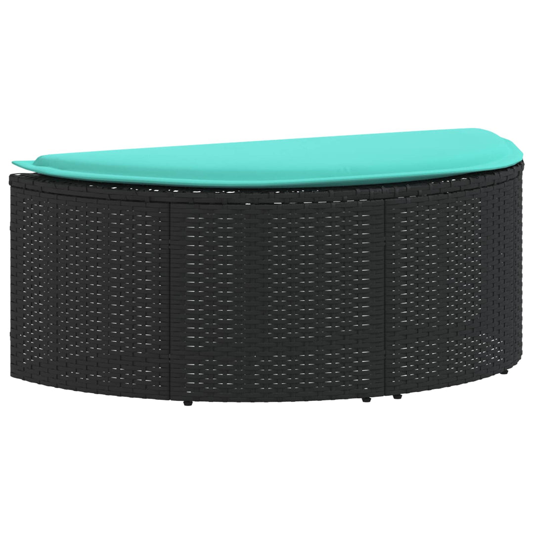 Havemøbelsofa 8 stk. polyrattan Sort og turkis