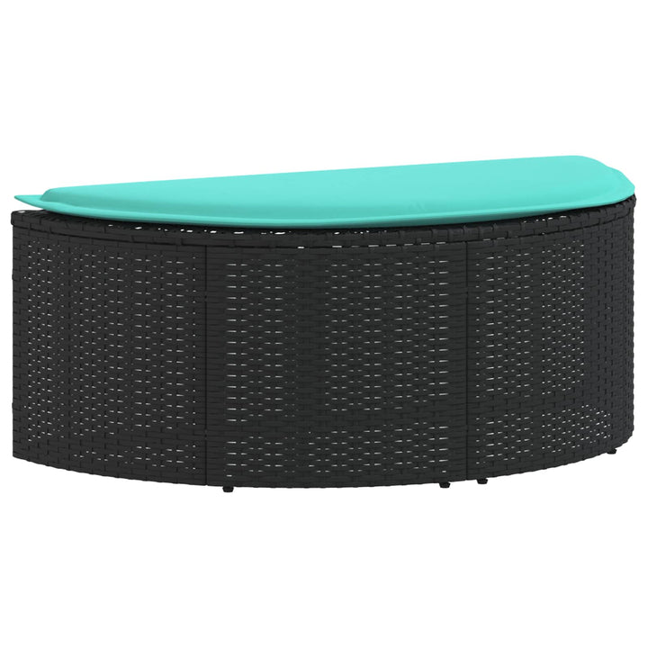 Havemøbelsofa 8 stk. polyrattan Sort og turkis