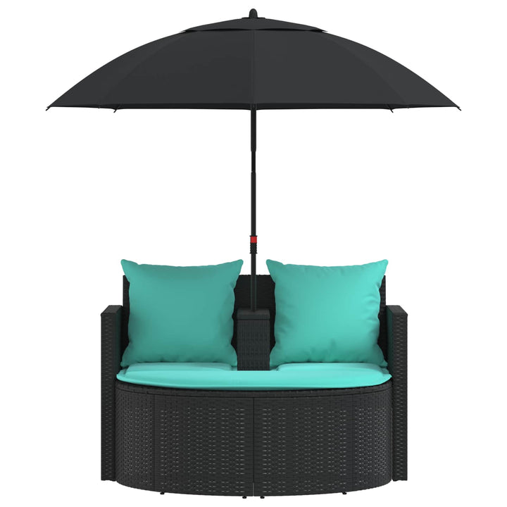 Havemøbelsofa 8 stk. polyrattan Sort og turkis