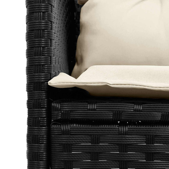 Havesofa Sæt 2 stk. Sort og Cream polyrattan