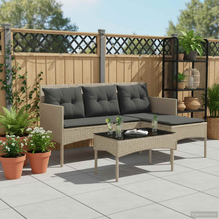 Havesofa Sæt 2 stk. polyrattan