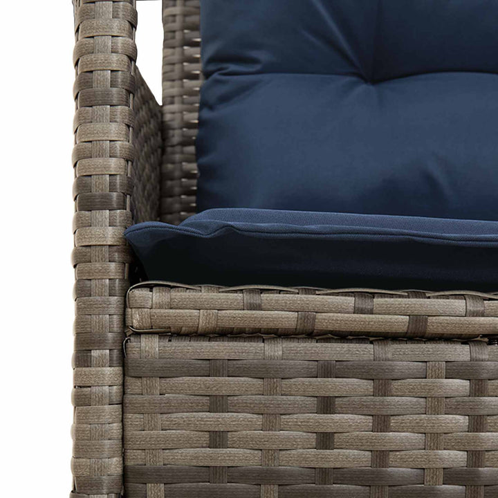 Havesofa Sæt 2 stk. Grå og Marineblå polyrattan