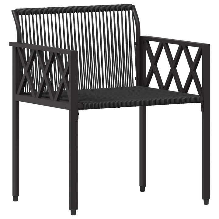 Have møbel sæt 4 pcs Sort og turkis polyrattan