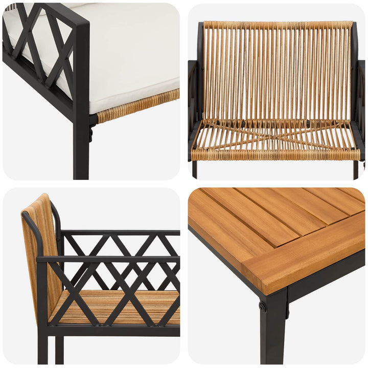Have møbel sæt 3 stk. Brun og Creme Hvid polyrattan