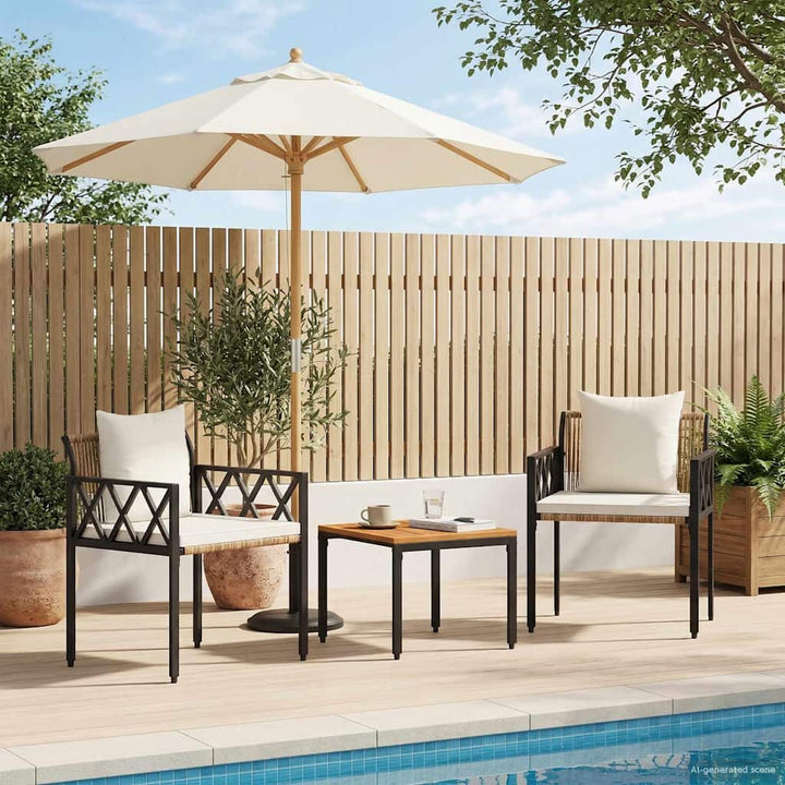 Have møbel sæt 3 stk. Brun og Creme Hvid polyrattan