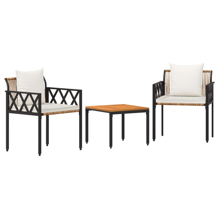 Have møbel sæt 3 stk. Brun og Creme Hvid polyrattan