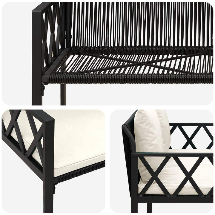 Udendørs bænke 2 -Seater 116 x 56 x 75 cm polyrattan