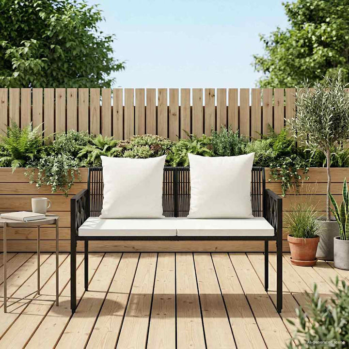 Udendørs bænke 2 -Seater 116 x 56 x 75 cm polyrattan