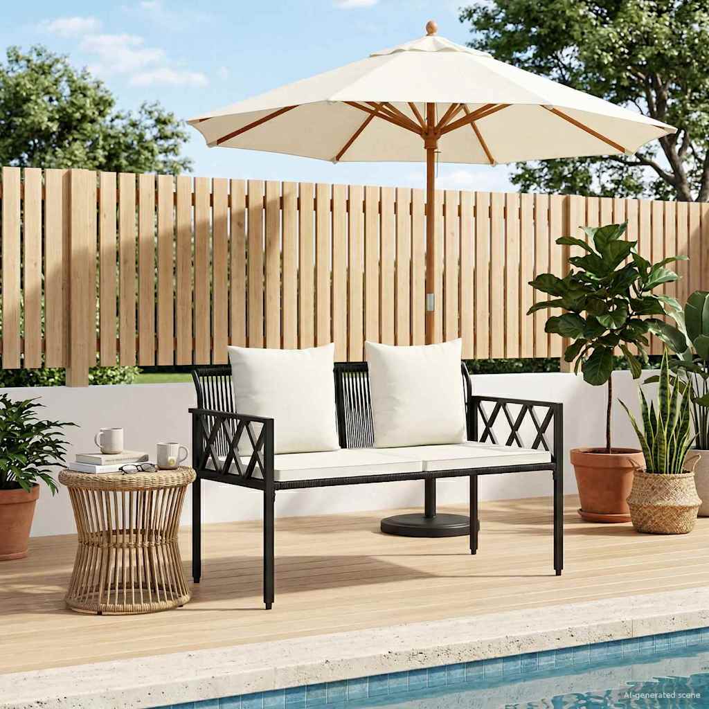 Udendørs bænke 2 -Seater 116 x 56 x 75 cm polyrattan