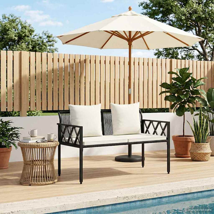Udendørs bænke 2 -Seater 116 x 56 x 75 cm polyrattan