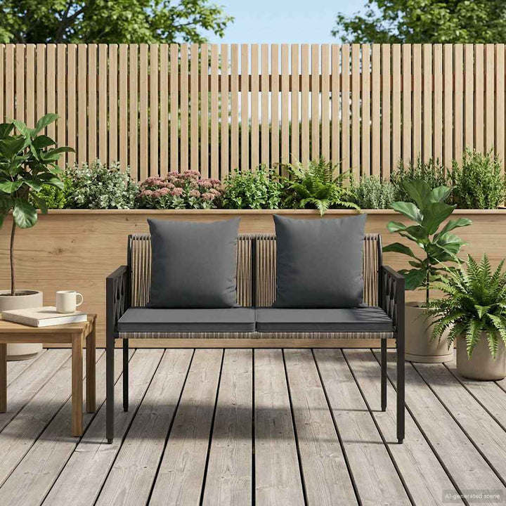 Udendørs bænke 2 -Seater 116 x 56 x 75 cm polyrattan