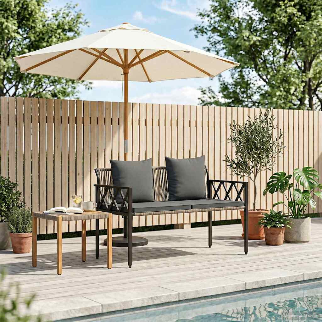 Udendørs bænke 2 -Seater 116 x 56 x 75 cm polyrattan