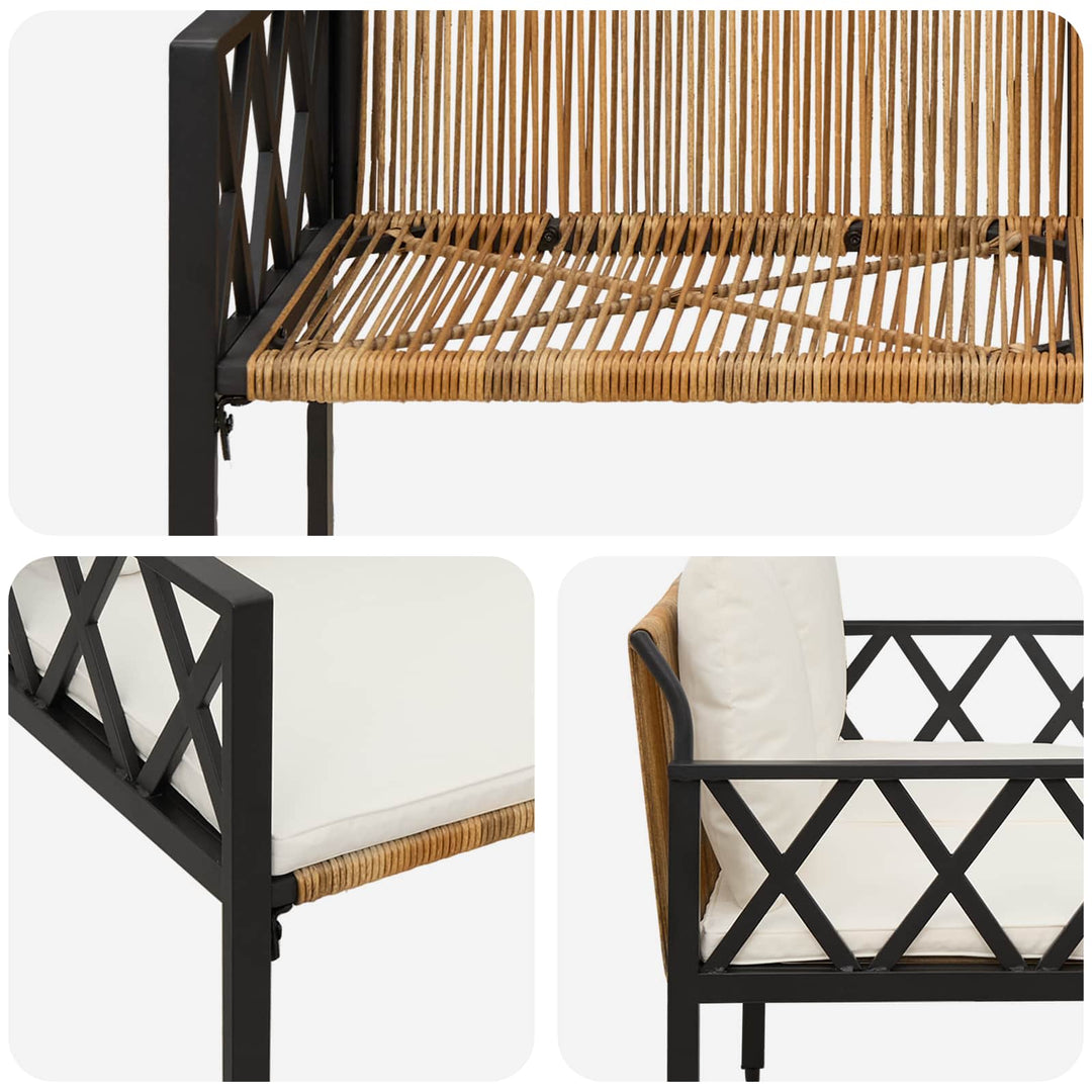 Udendørs bænke 2 -Seater 116 x 56 x 75 cm polyrattan