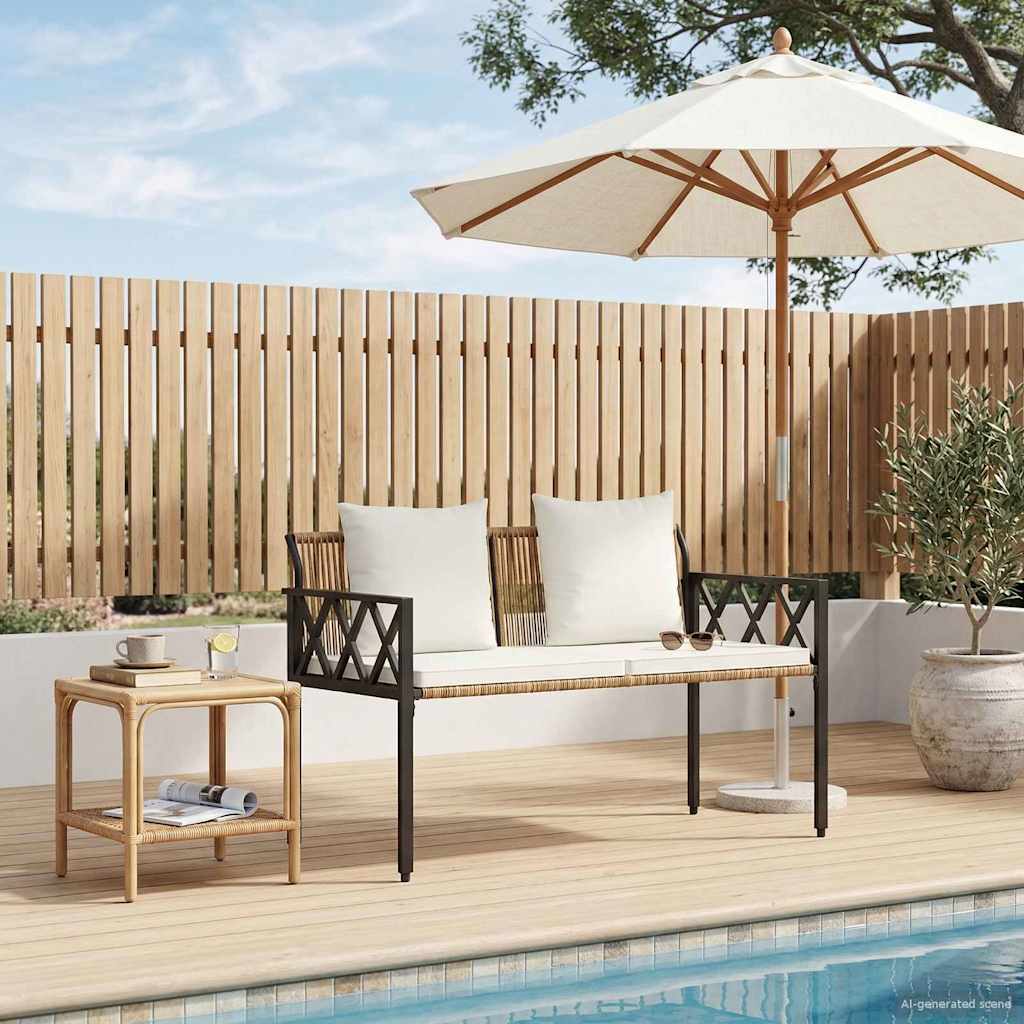 Udendørs bænke 2 -Seater 116 x 56 x 75 cm polyrattan