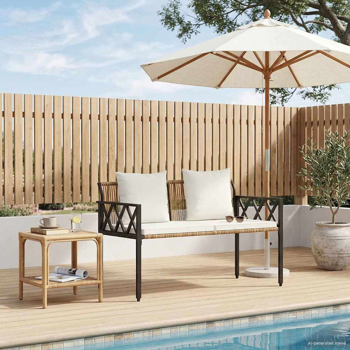 Udendørs bænke 2 -Seater 116 x 56 x 75 cm polyrattan