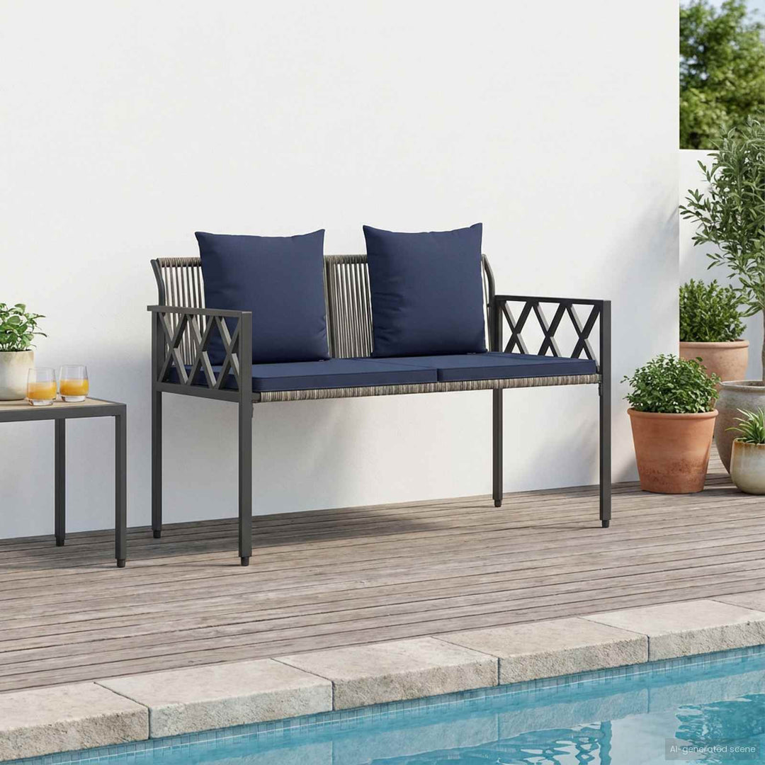 Udendørs bænke 2 -Seater 116 x 56 x 75 cm polyrattan