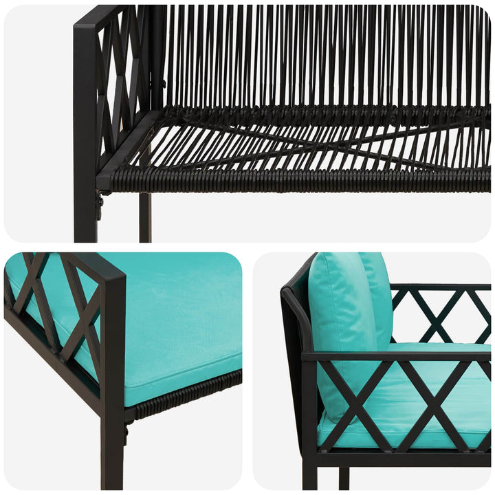 Udendørs bænke 2 -Seater 116 x 56 x 75 cm polyrattan